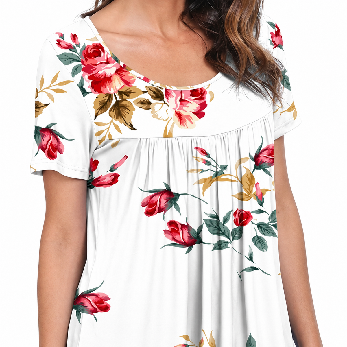 Rosie | Women's Relaxed Mandala-Print 3/4 Sleeve Swing Tunic with Tights & Boots