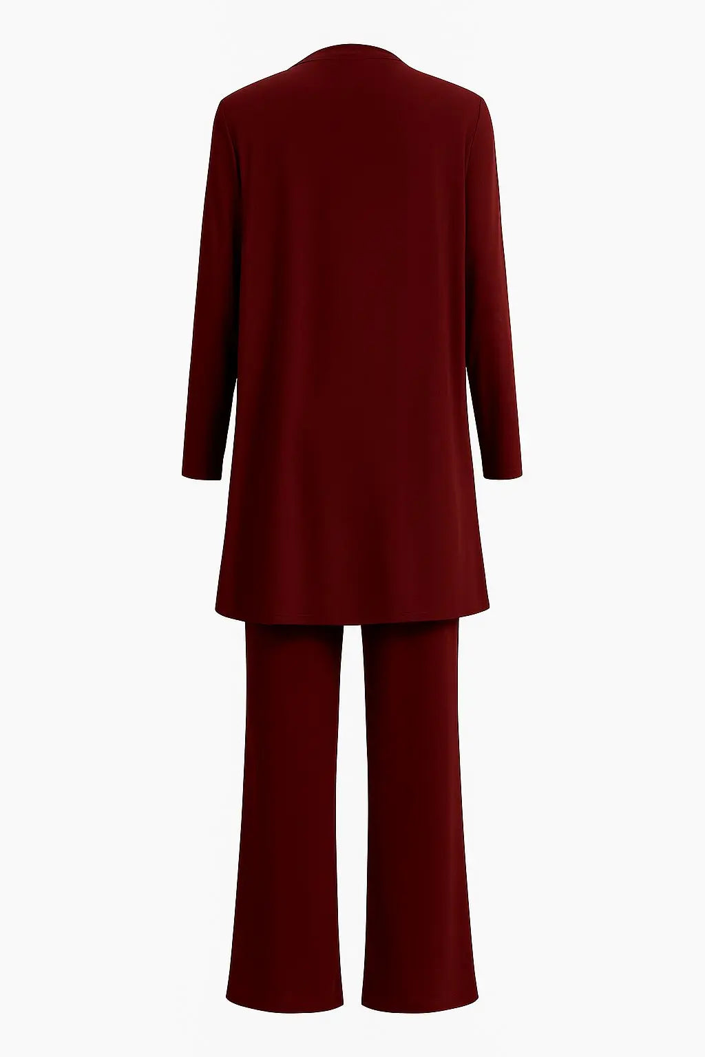 3-Piece Co-ord Set Wide Leg Trousers Longline Jacket Top