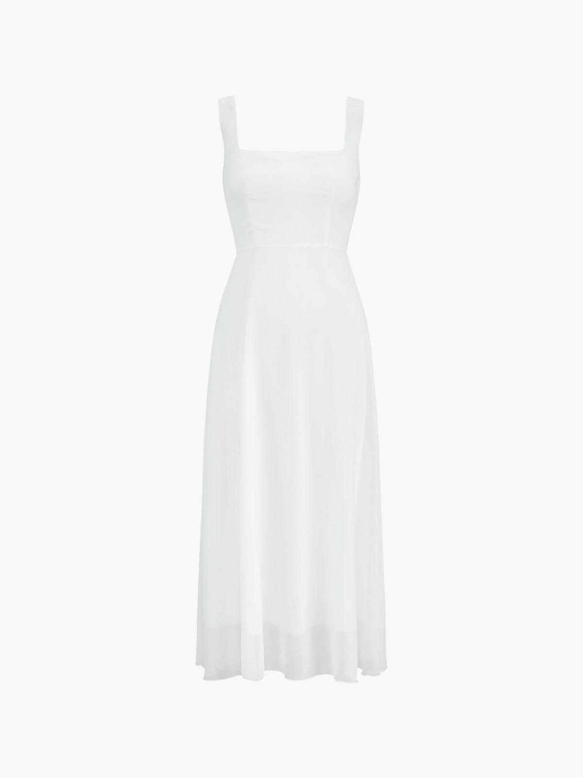 A-Line Square Neck Midi Dress Summer Wedding