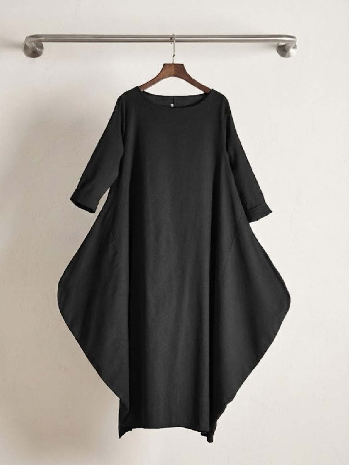Boho Maxi Dress Oversized Batwing Sleeves