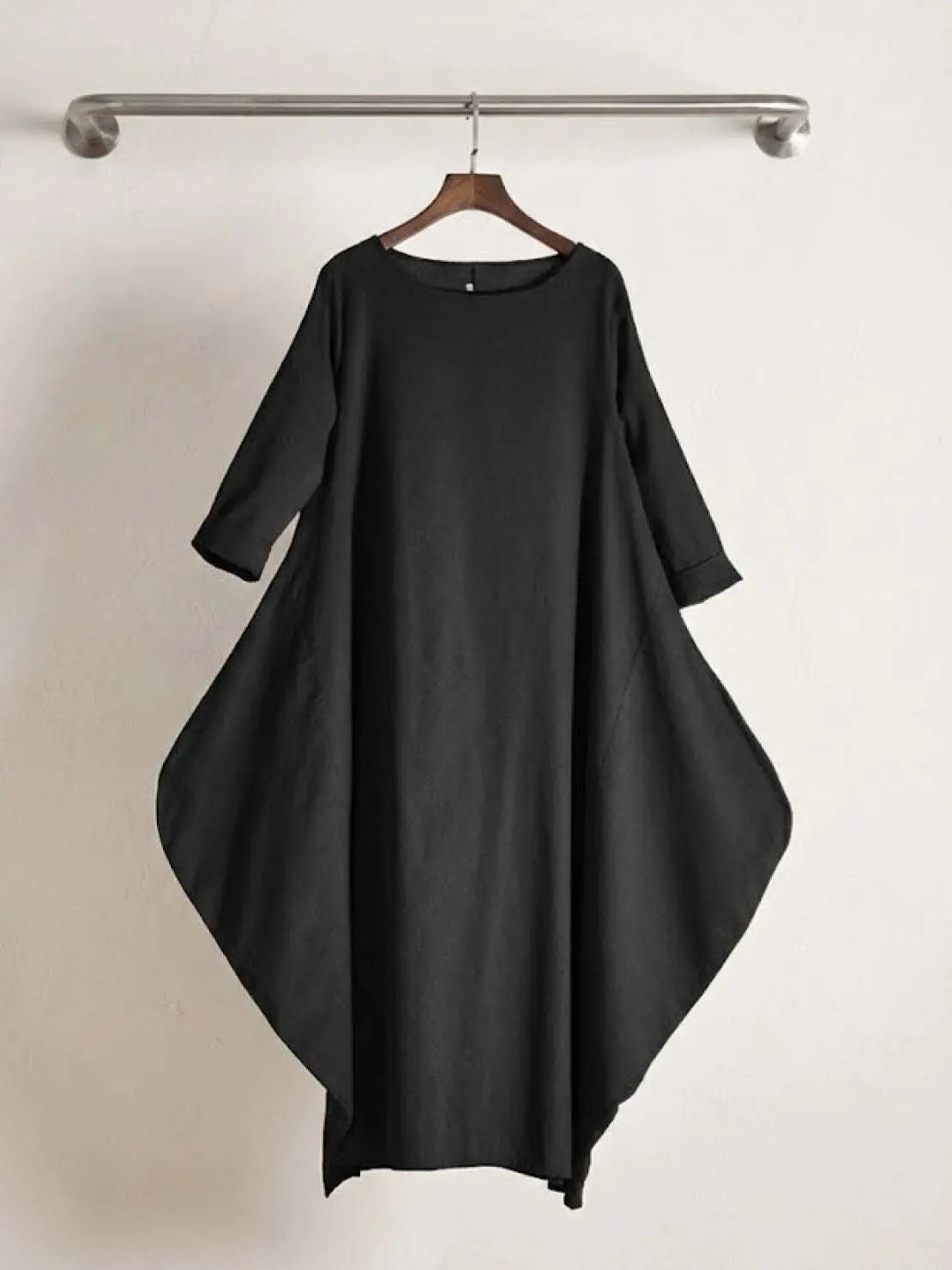 Boho Maxi Dress Oversized Batwing Sleeves