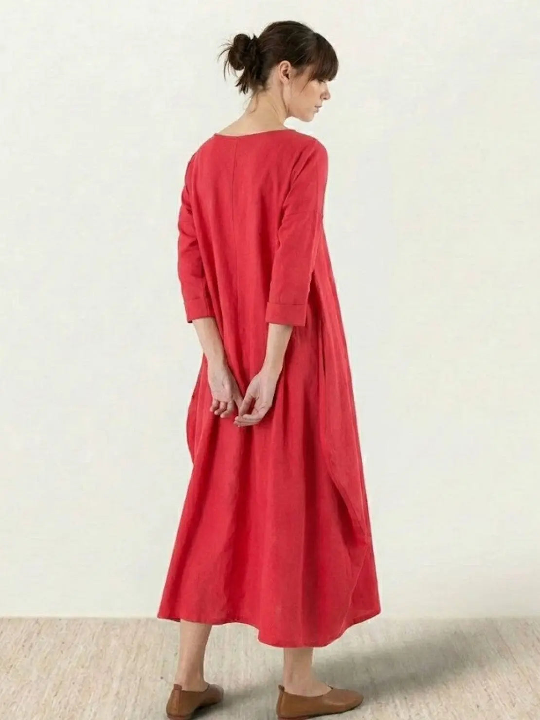 Boho Maxi Dress Oversized Batwing Sleeves