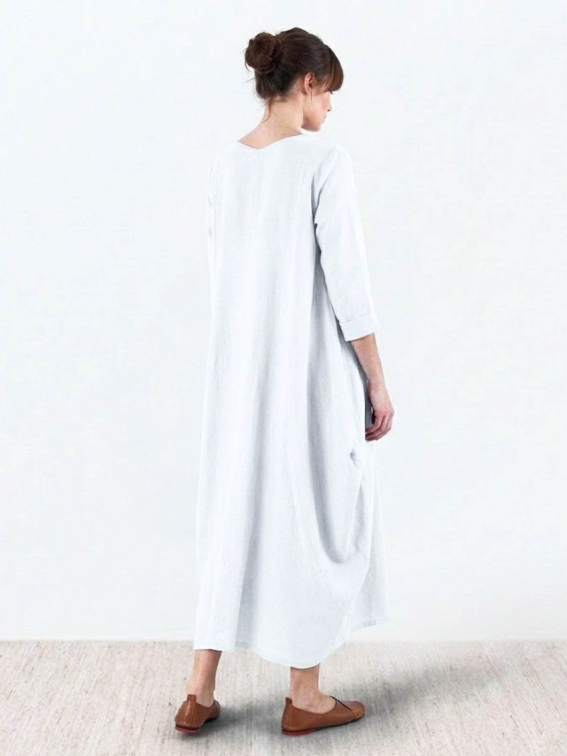 Boho Maxi Dress Oversized Batwing Sleeves