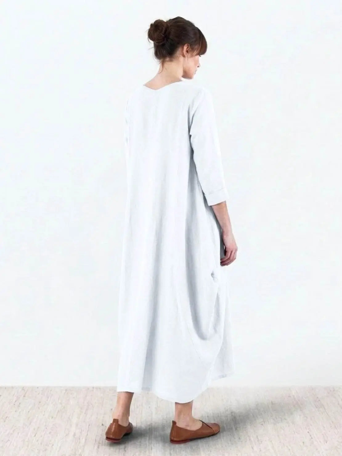 Boho Maxi Dress Oversized Batwing Sleeves