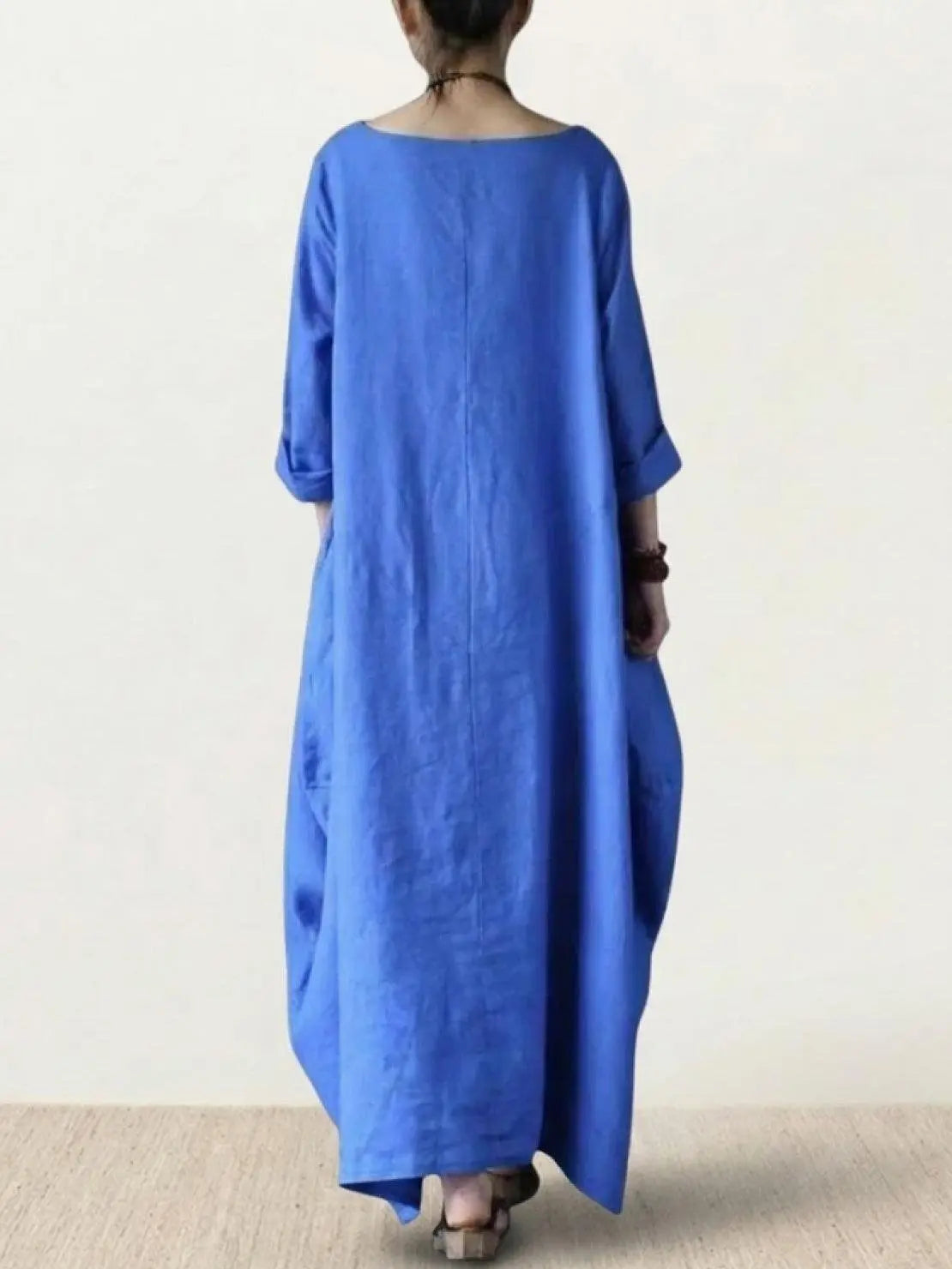 Boho Maxi Dress Oversized Batwing Sleeves
