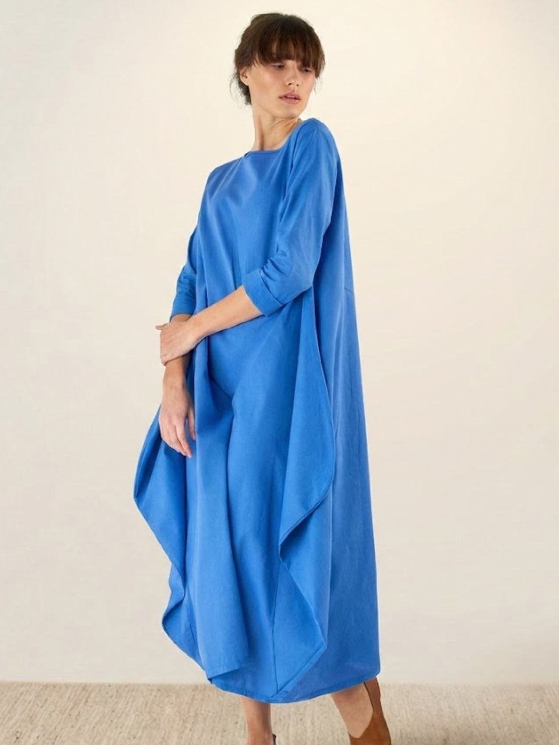 Boho Maxi Dress Oversized Batwing Sleeves