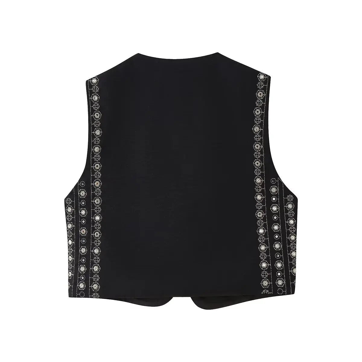 Boho Vest Sequin Embroidered Sleeveless