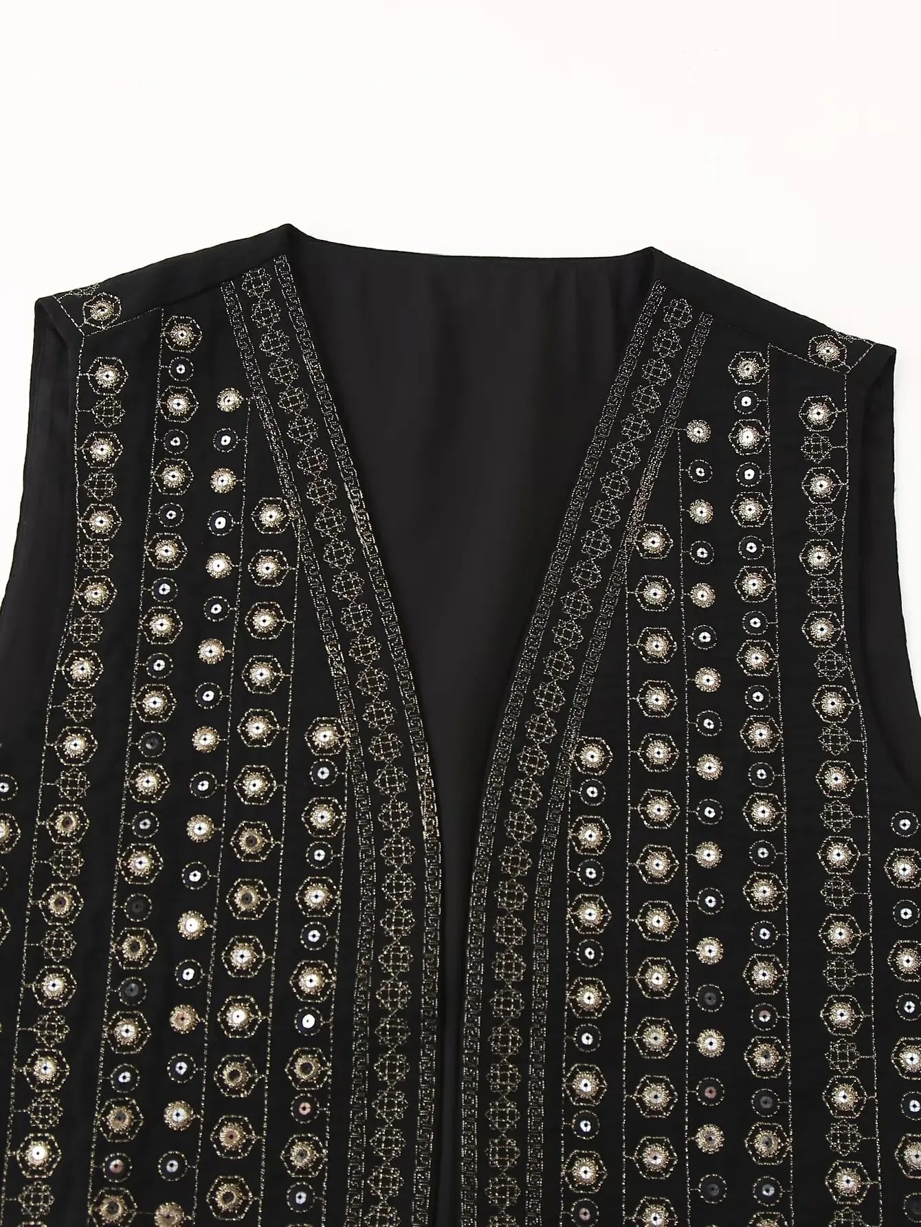 Boho Vest Sequin Embroidered Sleeveless