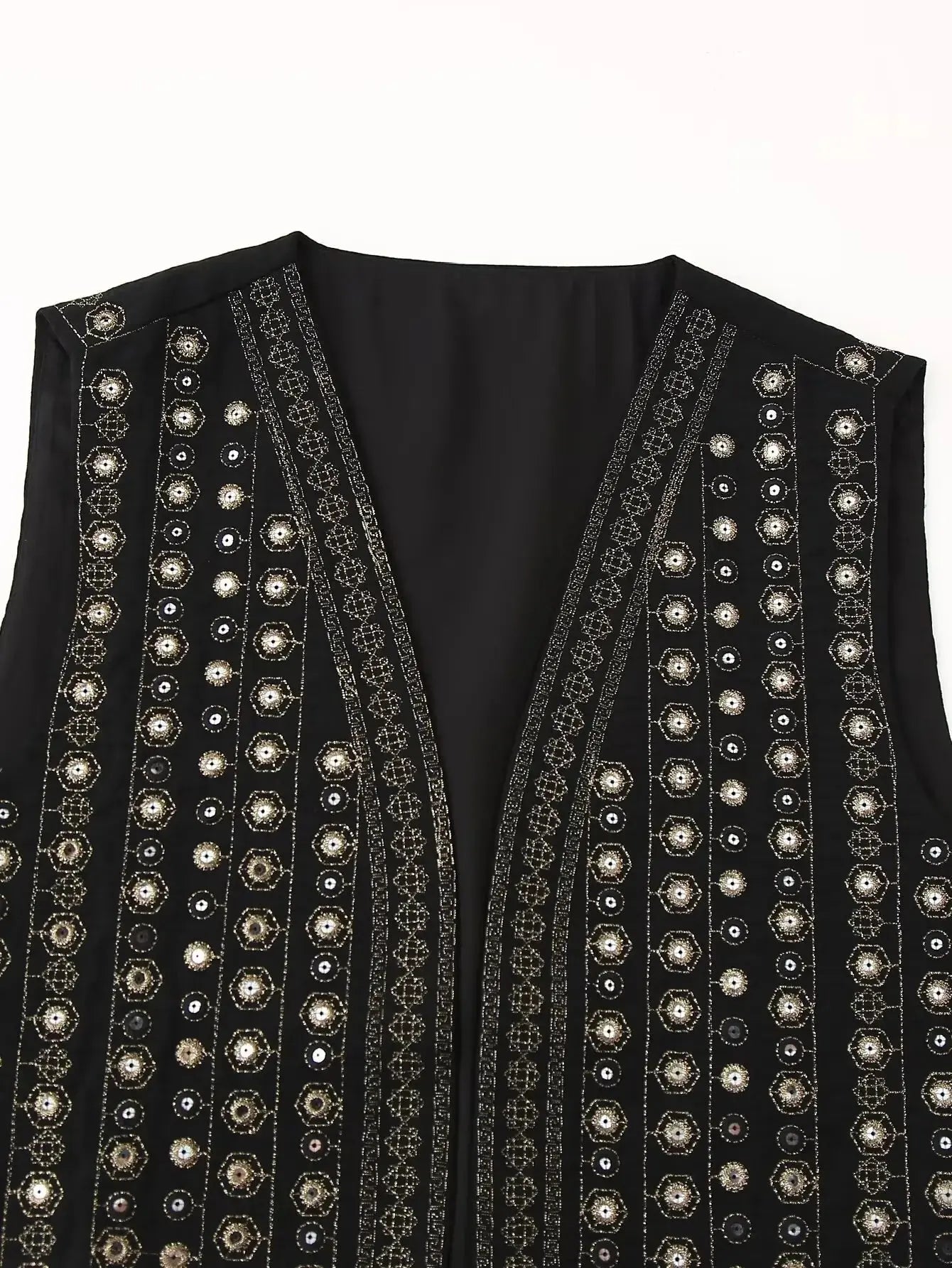 Boho Vest Sequin Embroidered Sleeveless
