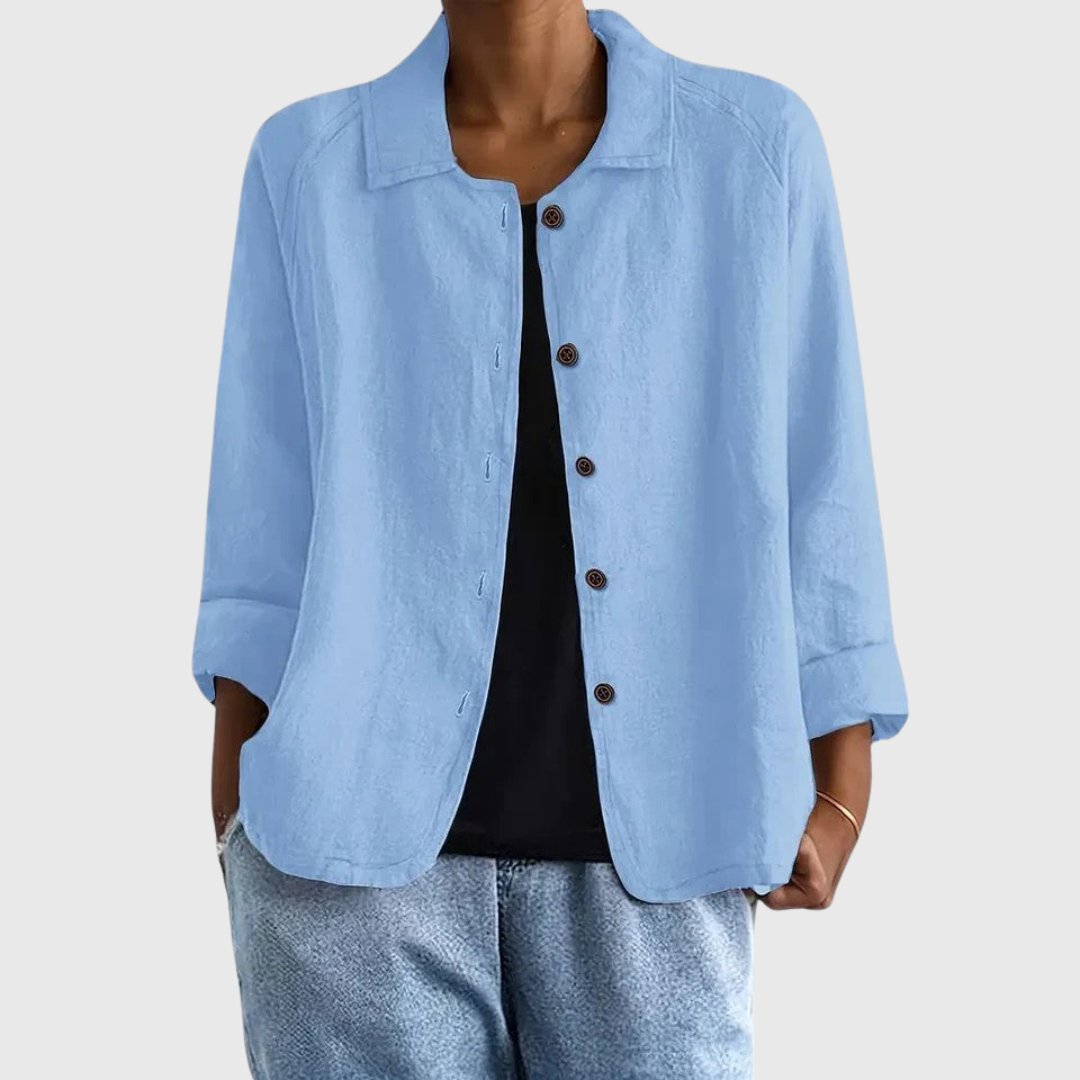 Cotton Light Jacket Button-Front Casual