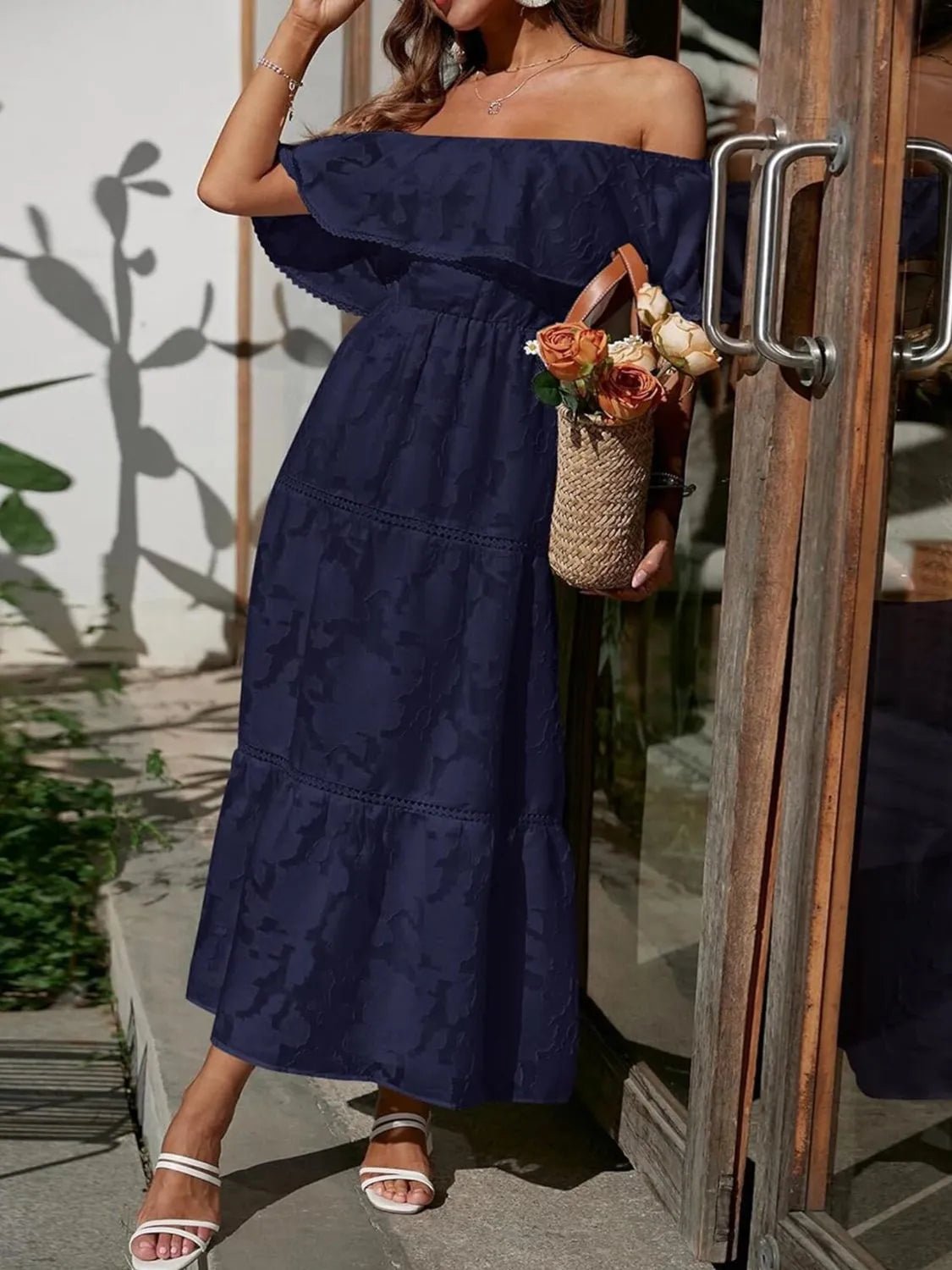 Maxi Dress Off Shoulder Tiered Ruffle Summer
