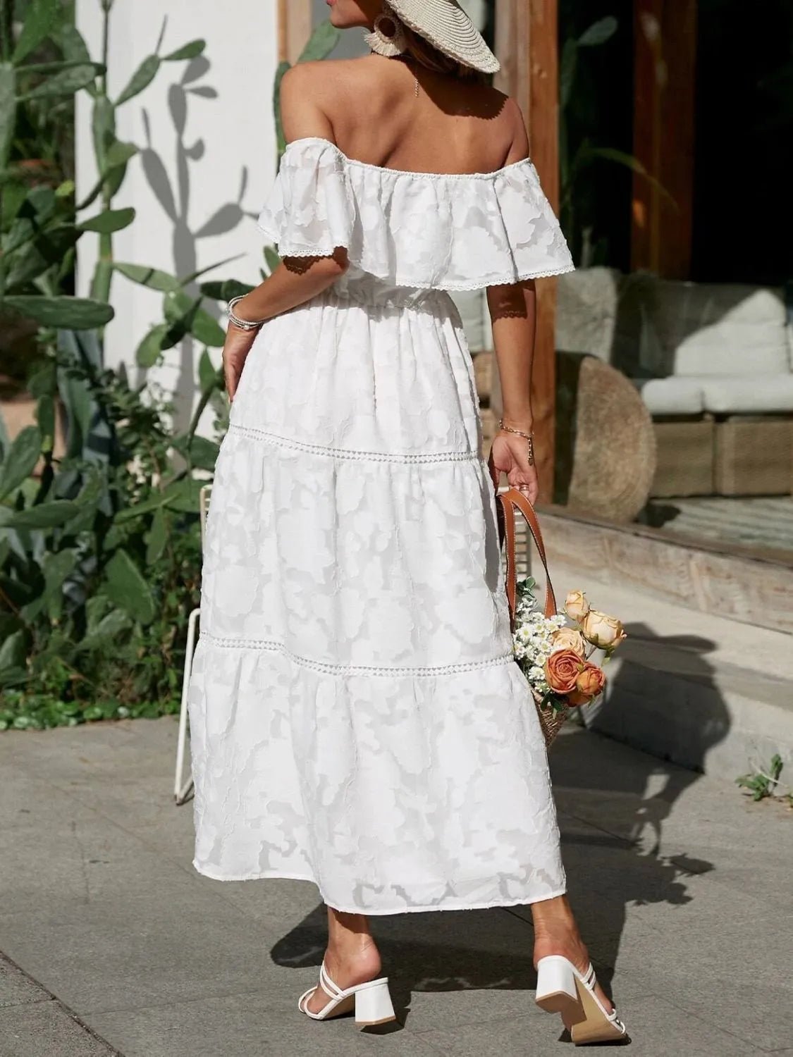 Maxi Dress Off Shoulder Tiered Ruffle Summer