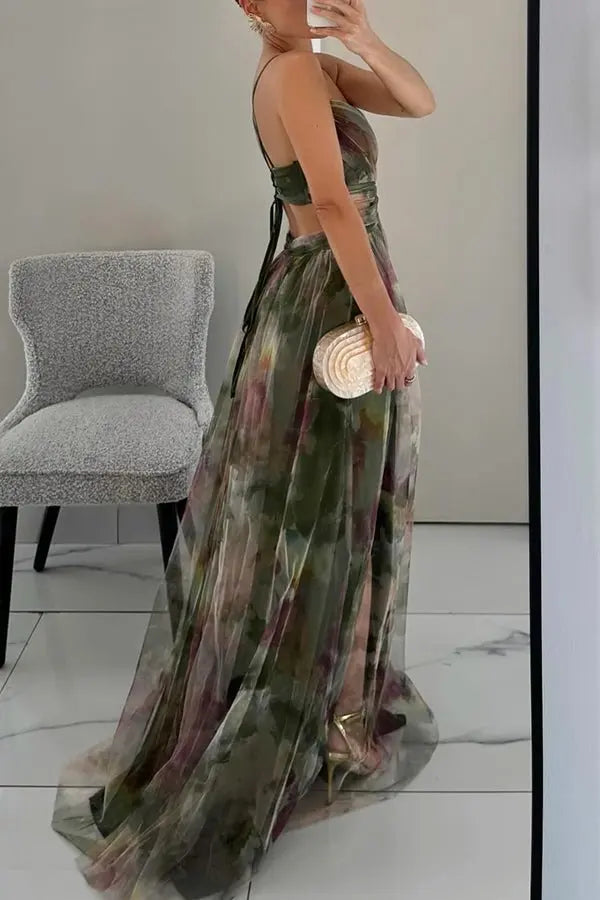 Maxi Wrap Dress Deep V-Neck Bohemian Summer
