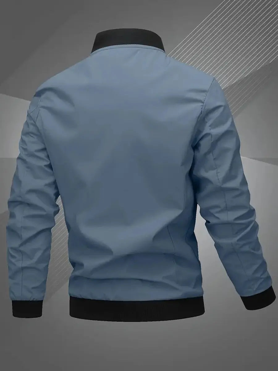 Mens Bomber Jacket Lightweight Zip-Up Baseball Collar Outerwear