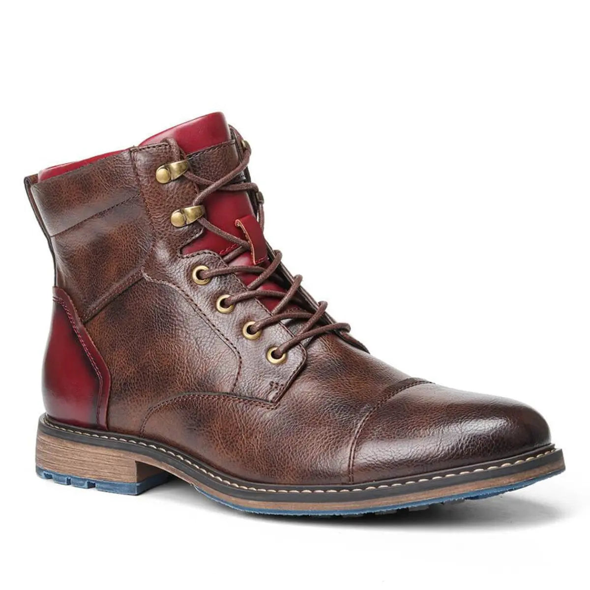 Men's Boots Leather Lace-Up Oxford Ankle Boots