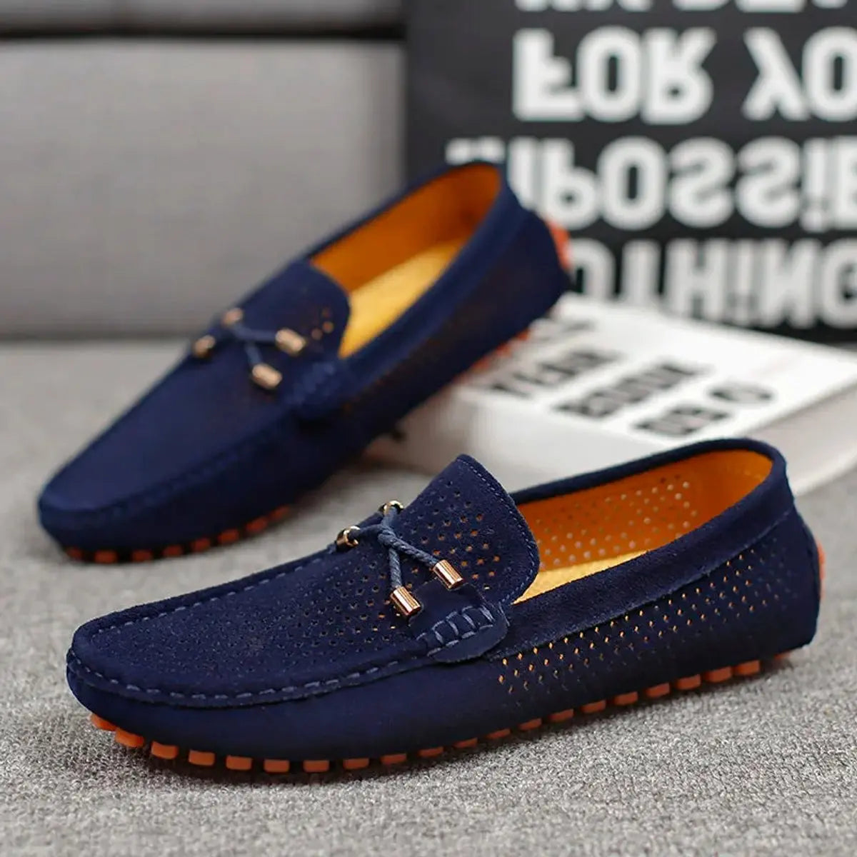 Men's Breathable Suede Slip-On Driving Loafers