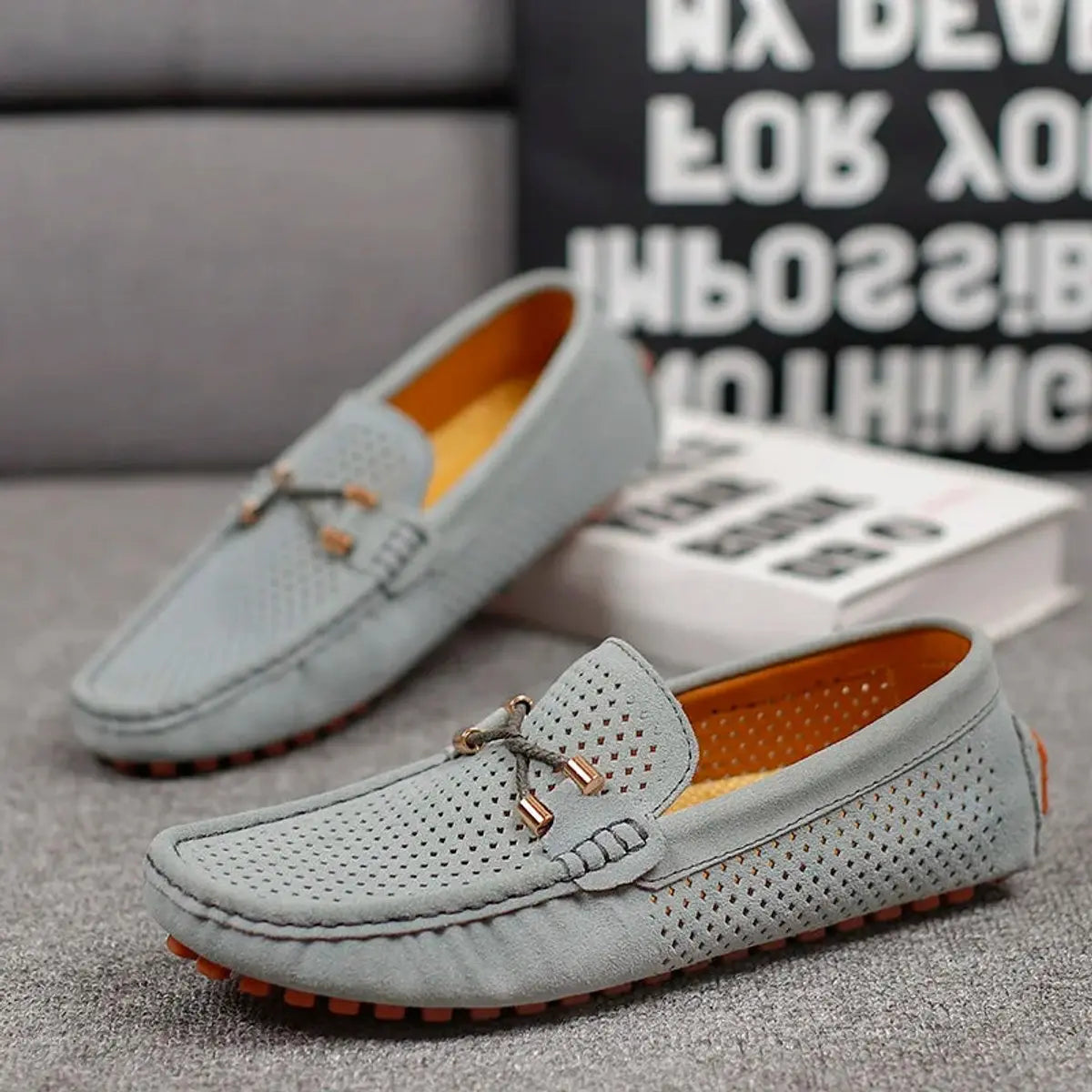 Men's Breathable Suede Slip-On Driving Loafers