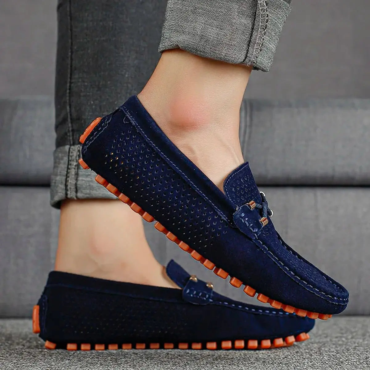 Men's Breathable Suede Slip-On Driving Loafers