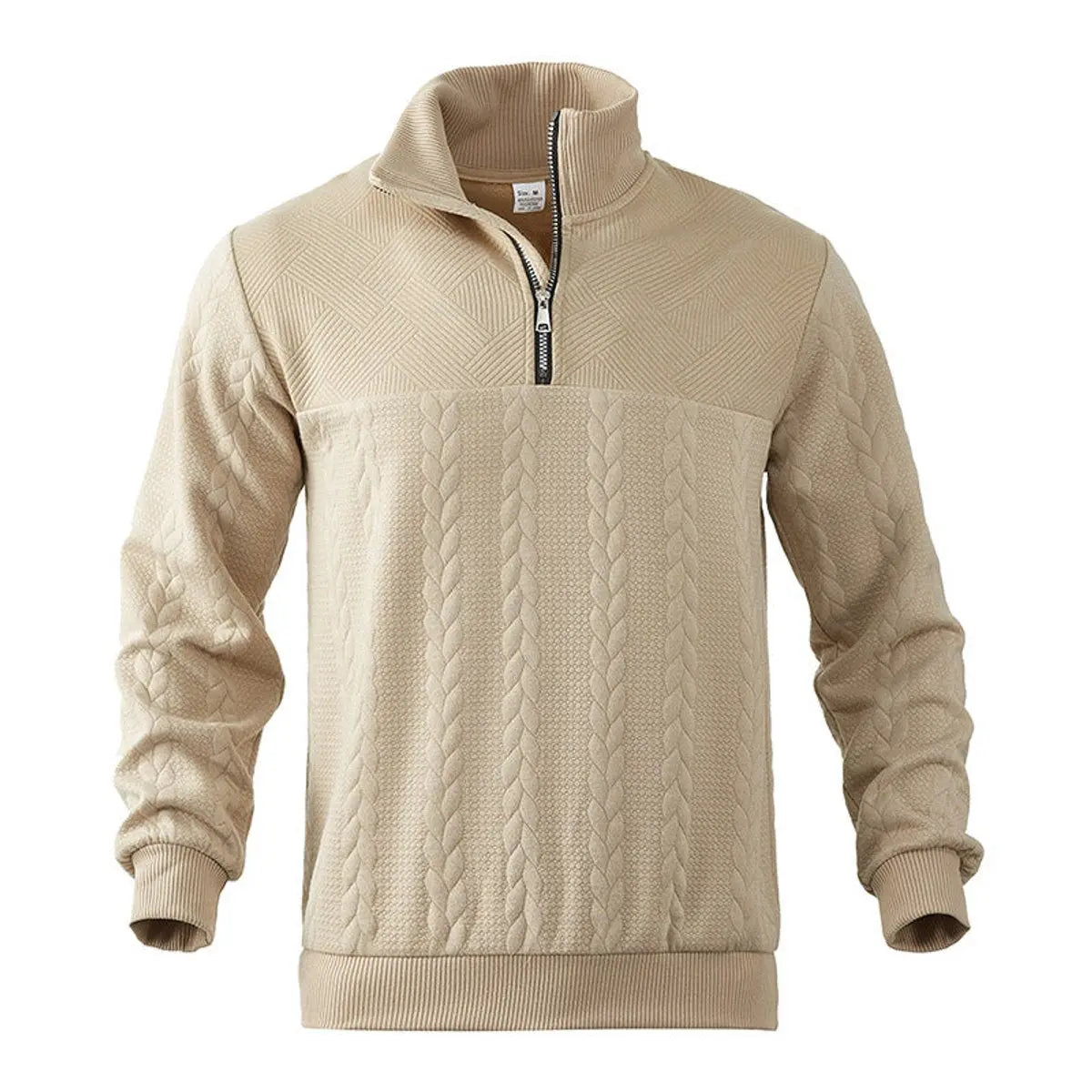 Men's Cable-Knit Quarter-Zip Pullover Mens Knit Sweater