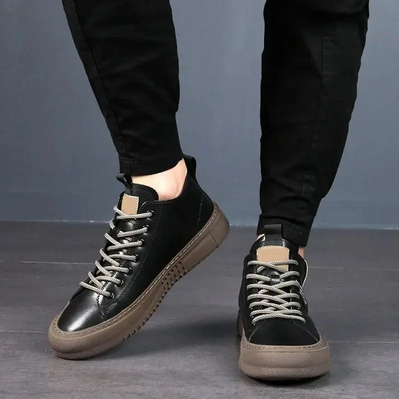 Men's Canvas High-Top Trainers Casual Lace-Up