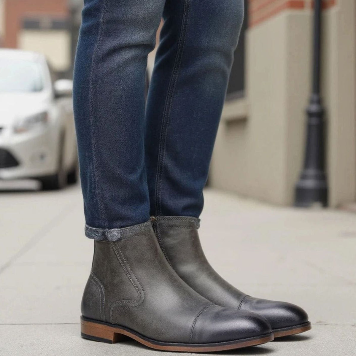 Men's Cap Toe Side-Zip Chelsea Boots