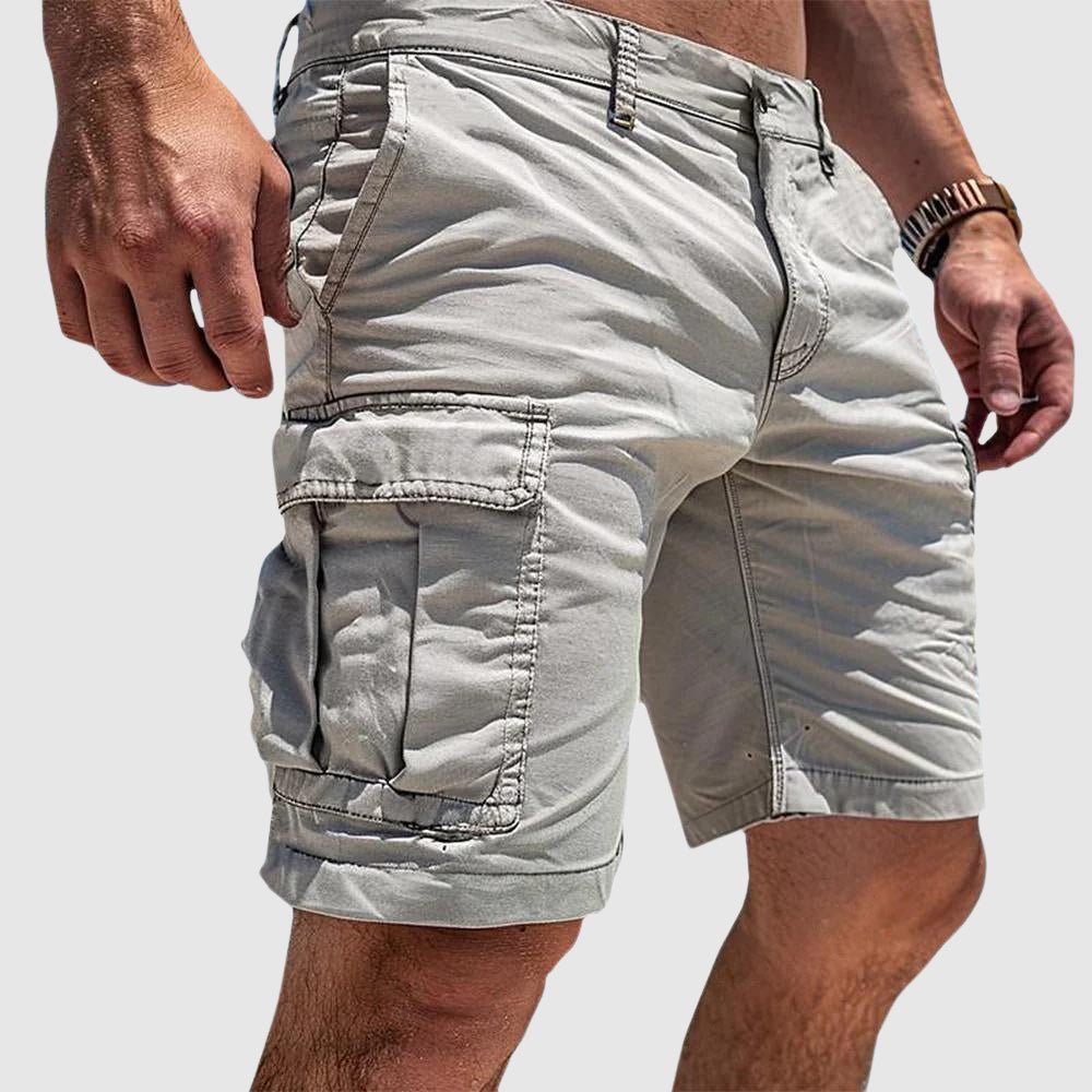 Men's Cargo Shorts Knee Length Multi Pocket - White