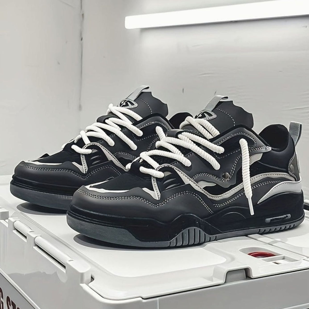 Men's Chunky Low-Top Lace-Up Casual Trainers