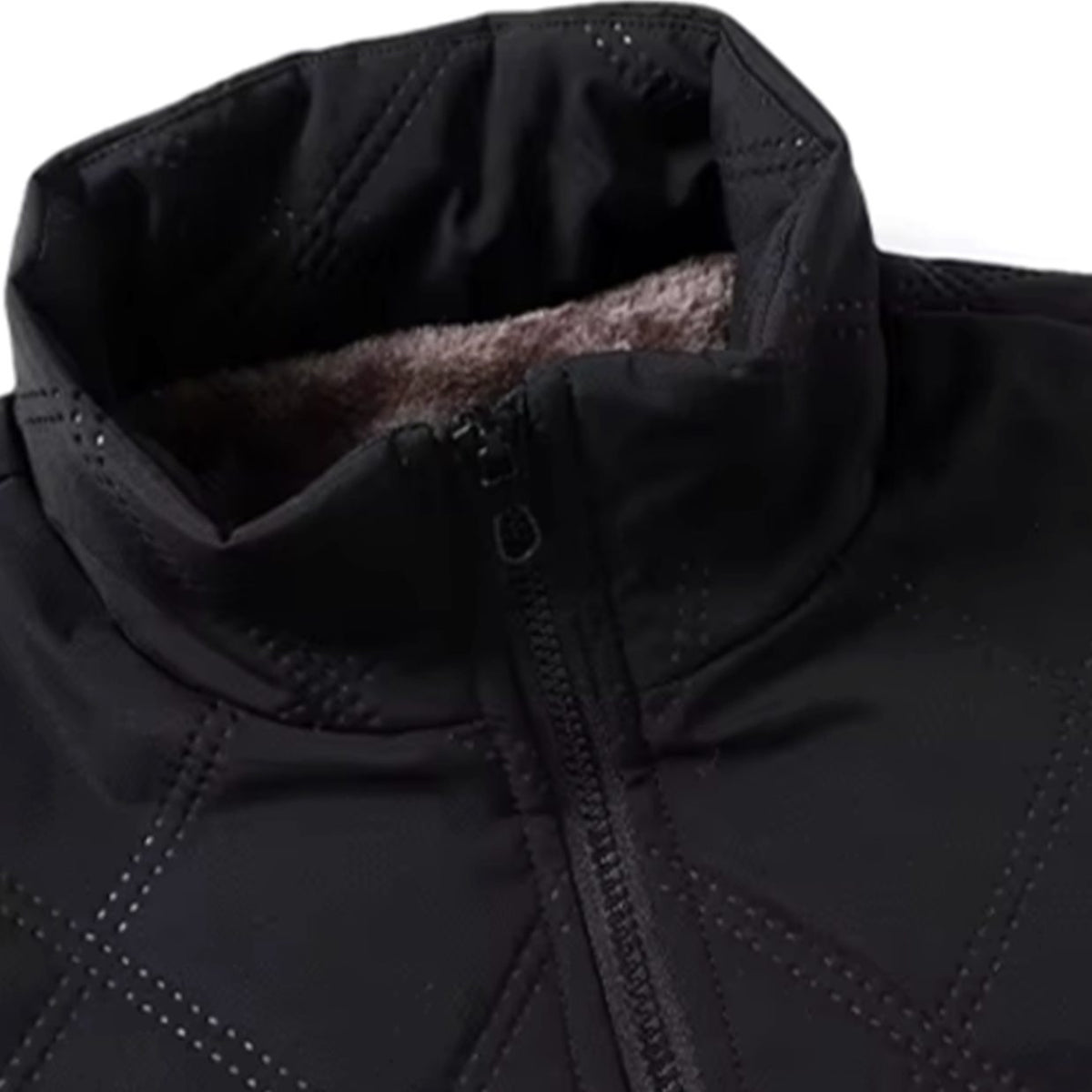 Men's Fleece-Lined Quilted Windproof Winter Jacket