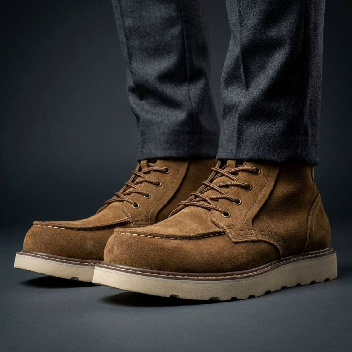 Men's Full-Grain Leather Lace-Up Ankle Boots