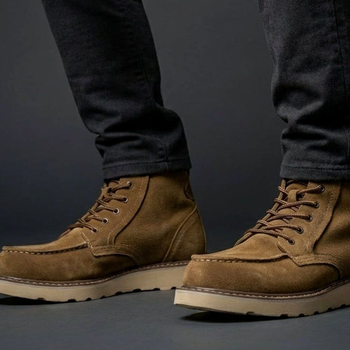 Men's Full-Grain Leather Lace-Up Ankle Boots