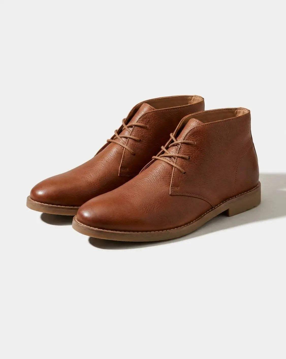 Men's Full-Grain Leather Lace-Up Chukka Boots - Brown