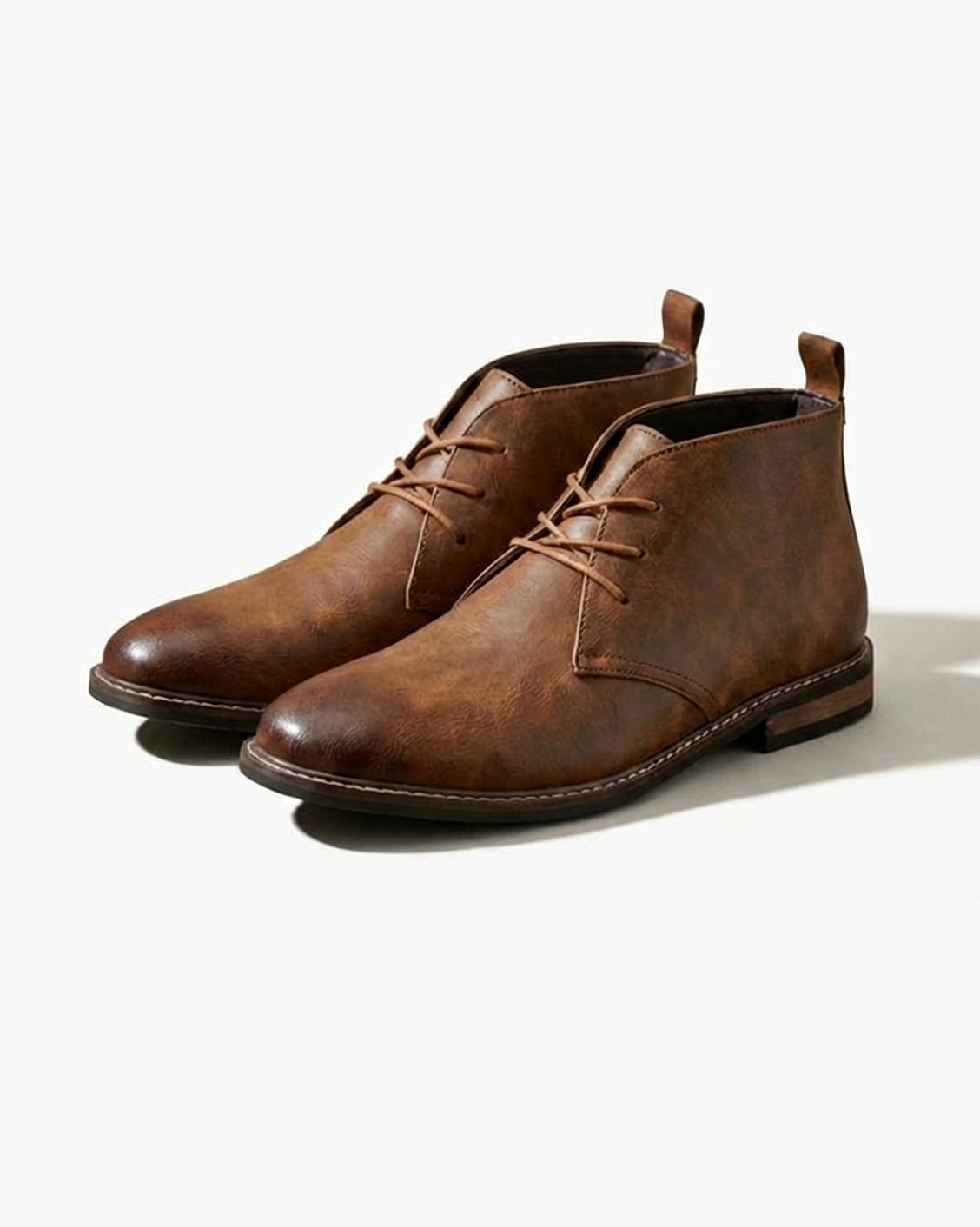 Men's Full-Grain Leather Lace-Up Chukka Boots Alder - Dark Brown