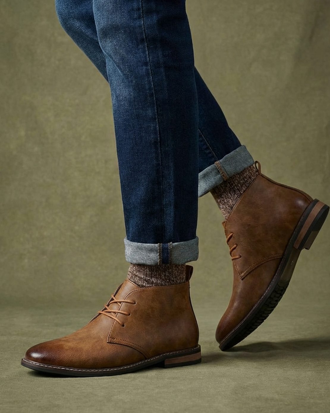 Men's Full-Grain Leather Lace-Up Chukka Boots Alder