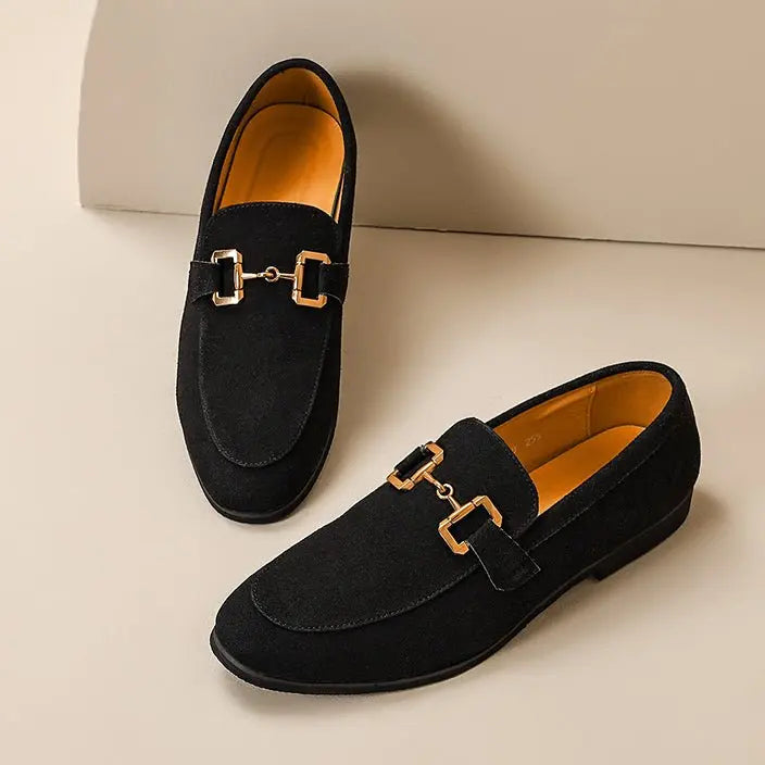 Men's Horsebit Loafers Slip-On Leather-Style Formal - Black