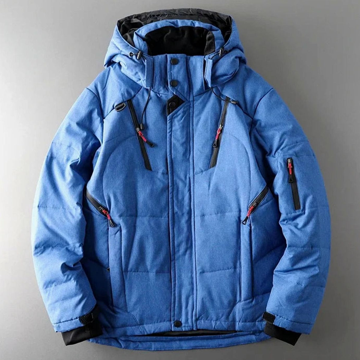 Men's Insulated Hooded Water-Resistant Puffer Jacket - Blue