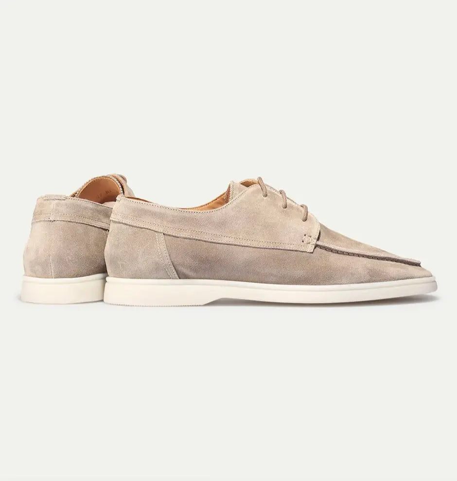 Men's Lace-Up Loafers Rounded Toe Moccasin Style