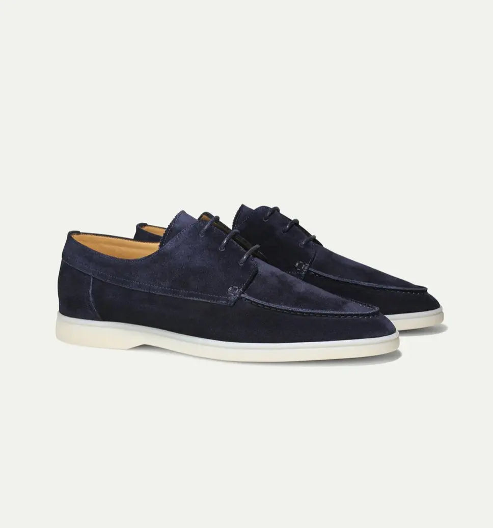 Men's Lace-Up Loafers Rounded Toe Moccasin Style
