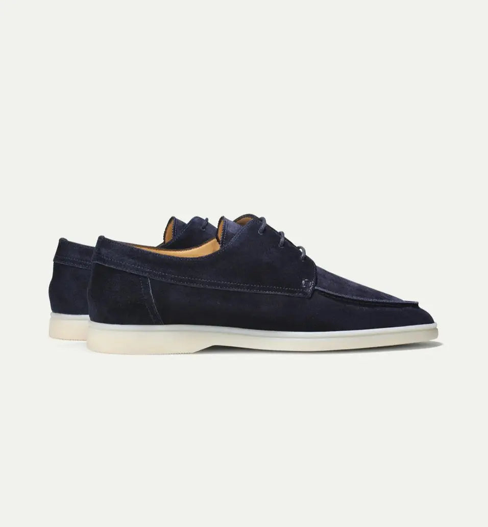 Men's Lace-Up Loafers Rounded Toe Moccasin Style
