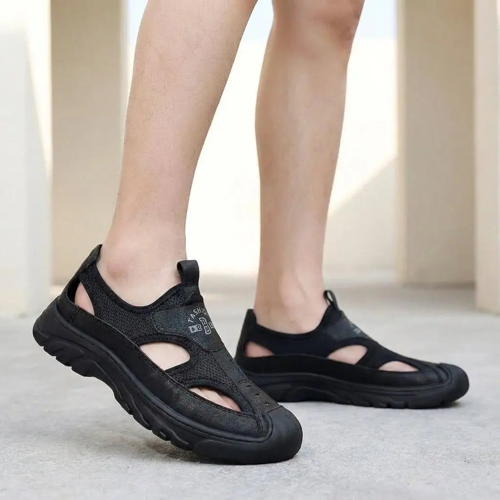 Men's Orthopedic Mesh Clogs Slip-On Comfort - Black