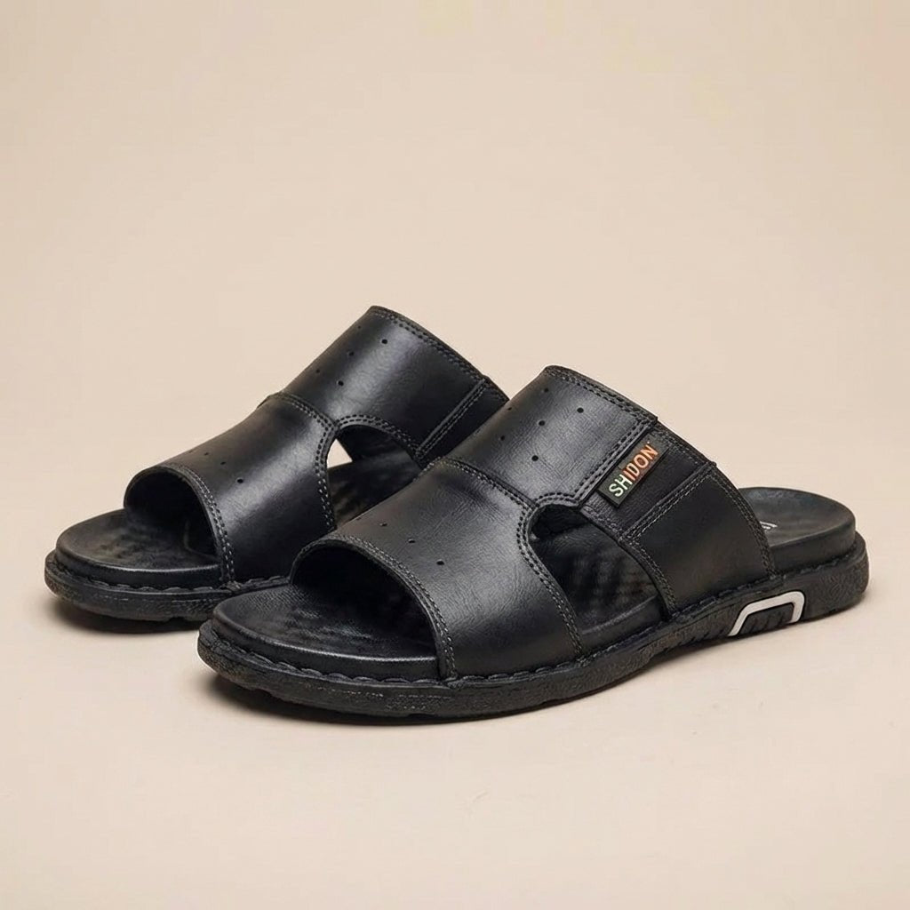 Men's Orthopedic Slide Sandals Wide Fit Leather