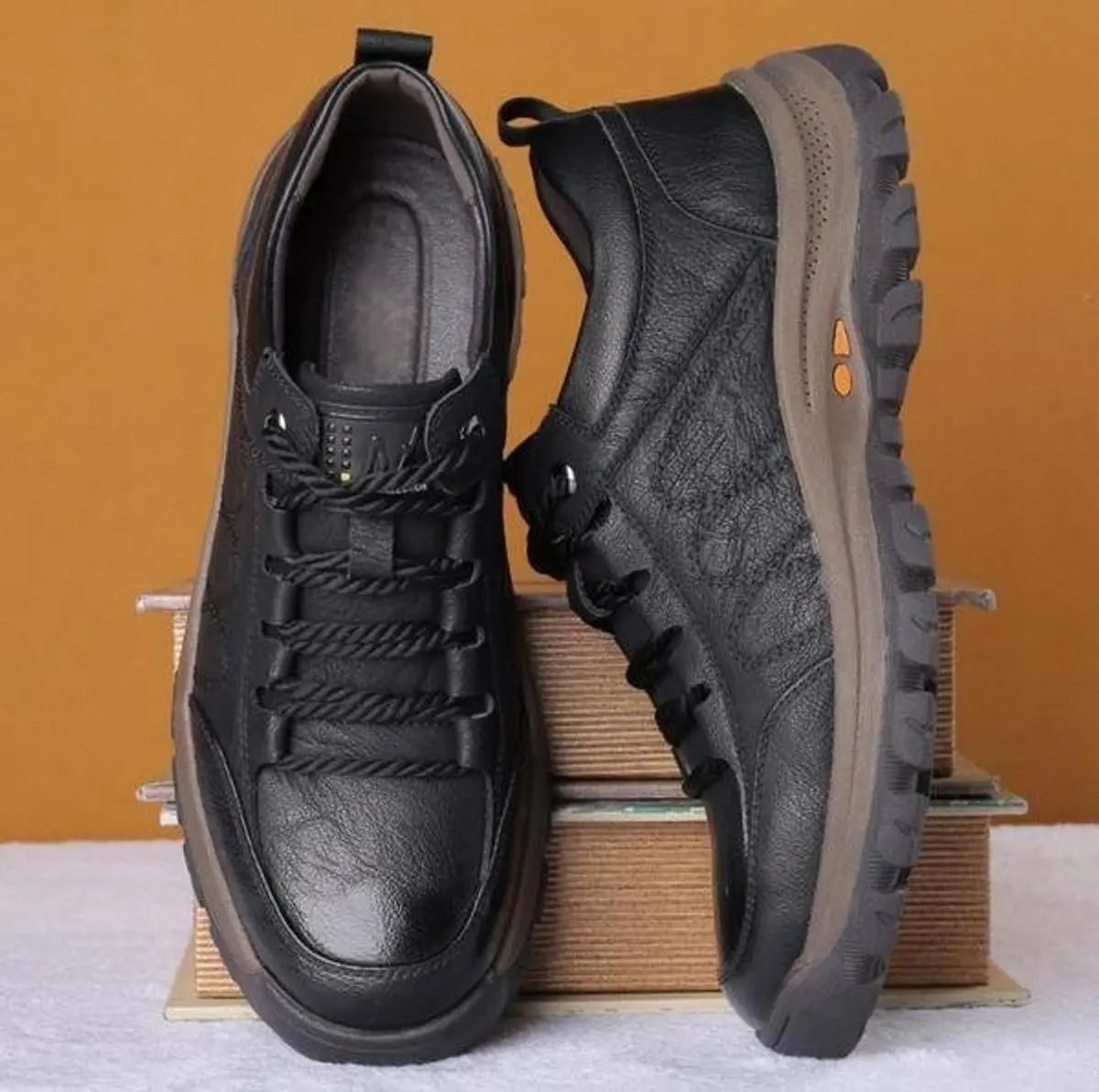Men's Orthopedic Waterproof Leather Lace-Up Casual Shoes