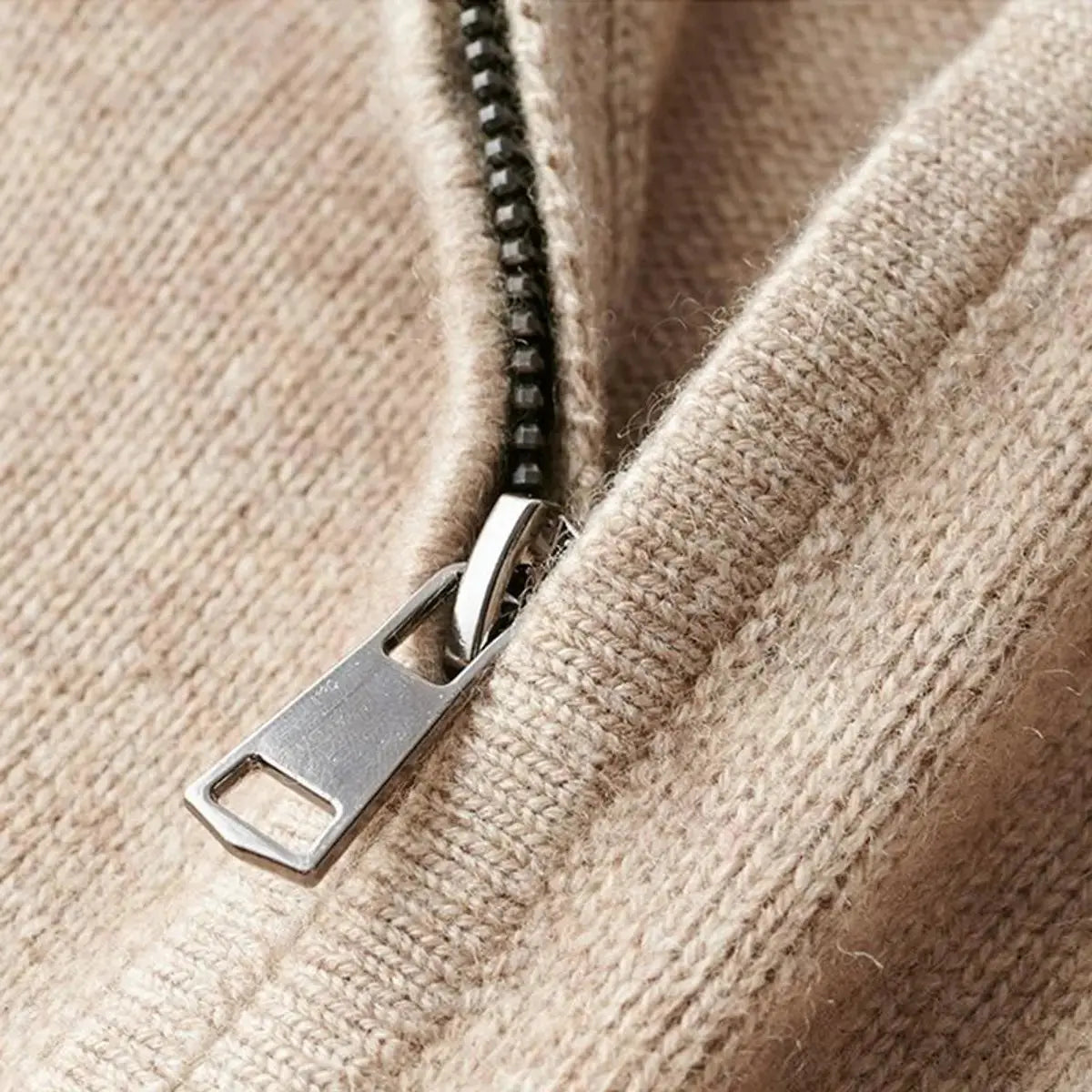Men's Quarter-Zip Knit Sweater Ribbed Half-Zip Pullover Jumper