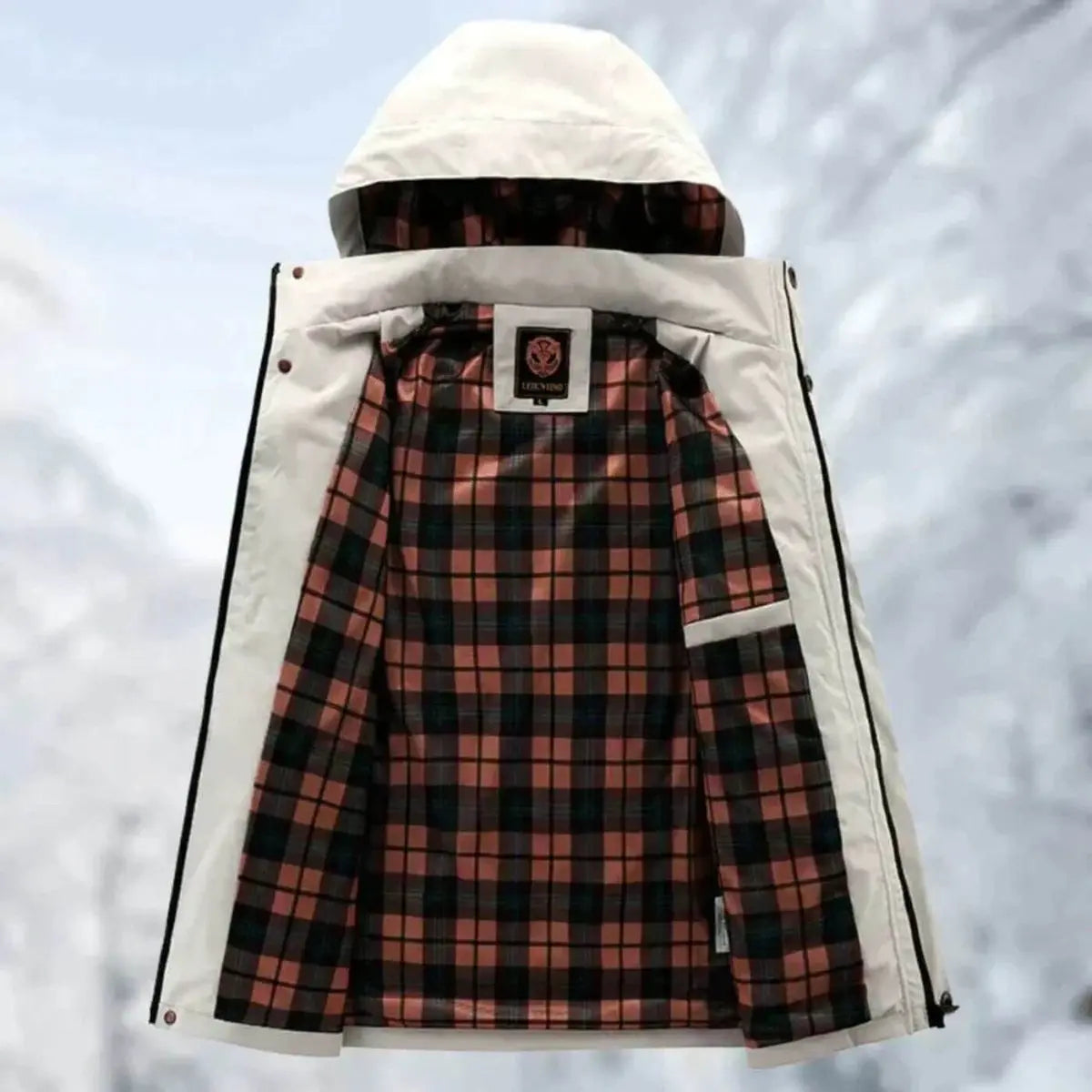 Mens Quilted Jacket Waterproof Hooded Windproof Outdoor Coat
