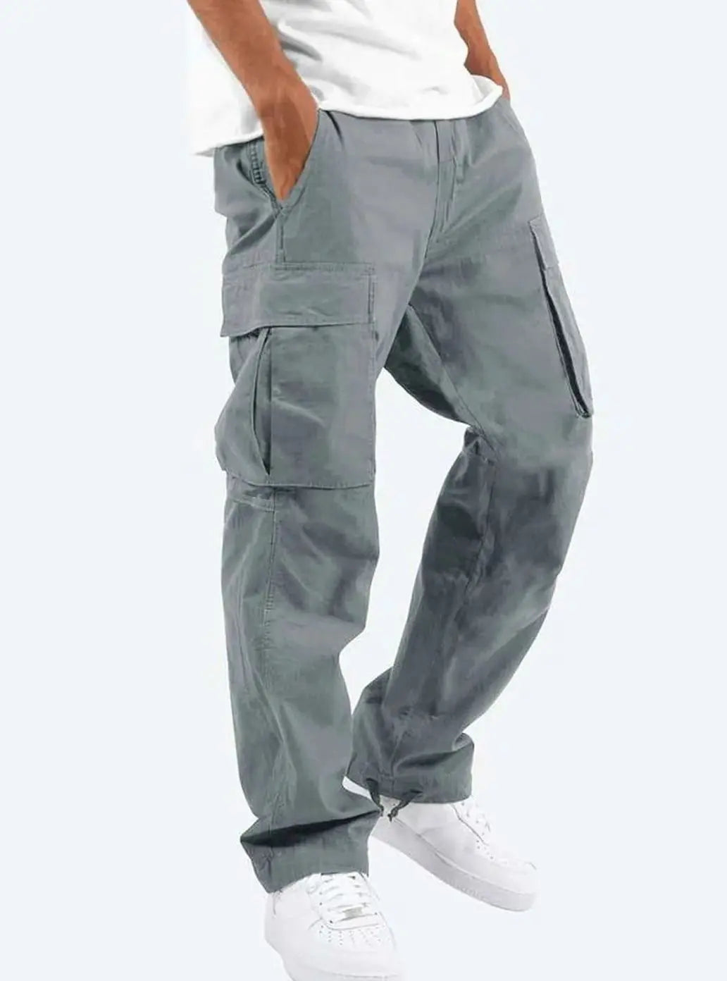 Men's Relaxed Fit Multi-Pocket Cargo Pants - Grey
