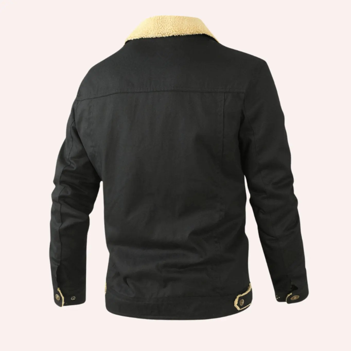 Men's Sherpa-Lined Relaxed-Fit Snap-Button Winter Jacket