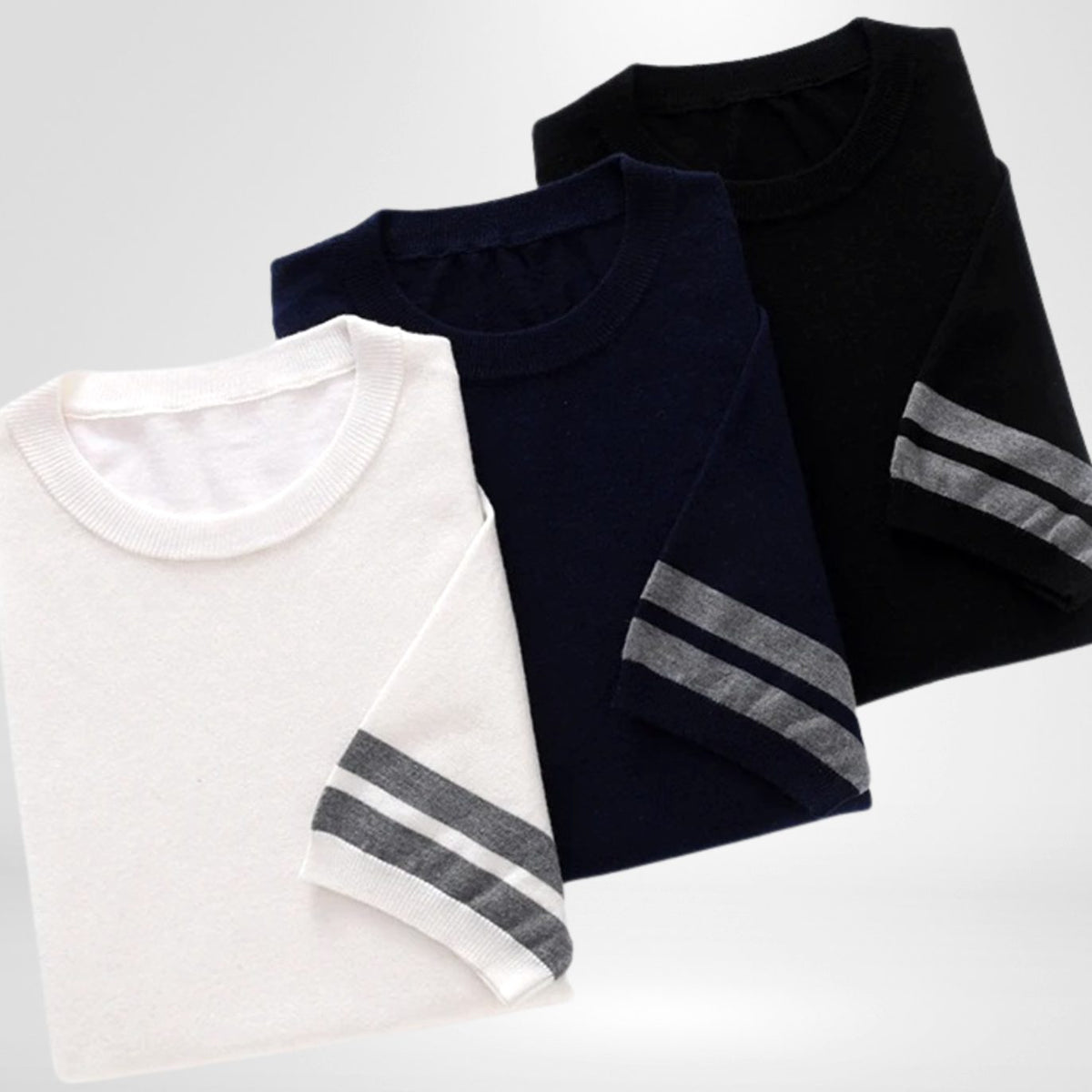Men's Short-Sleeve Cotton Crewneck Knit Top