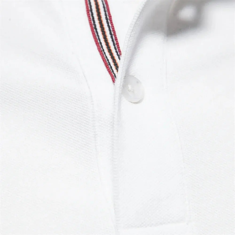 Men's Short Sleeve Polo Shirt Button Placket Giraffe Emblem