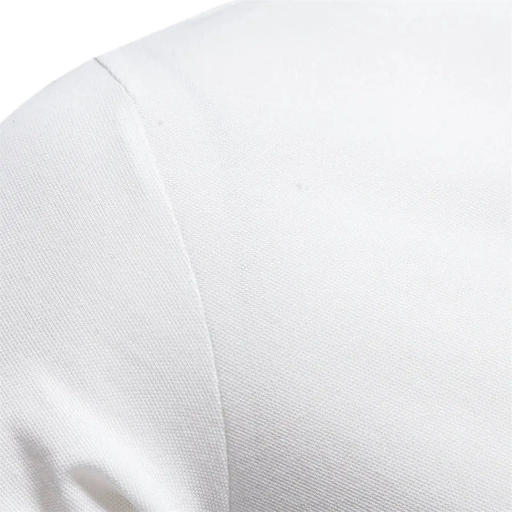 Men's Short Sleeve Polo Shirt Button Placket Giraffe Emblem