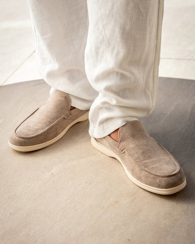 Men's Slip-On Loafers Casual Comfort Flat Sole - Beige