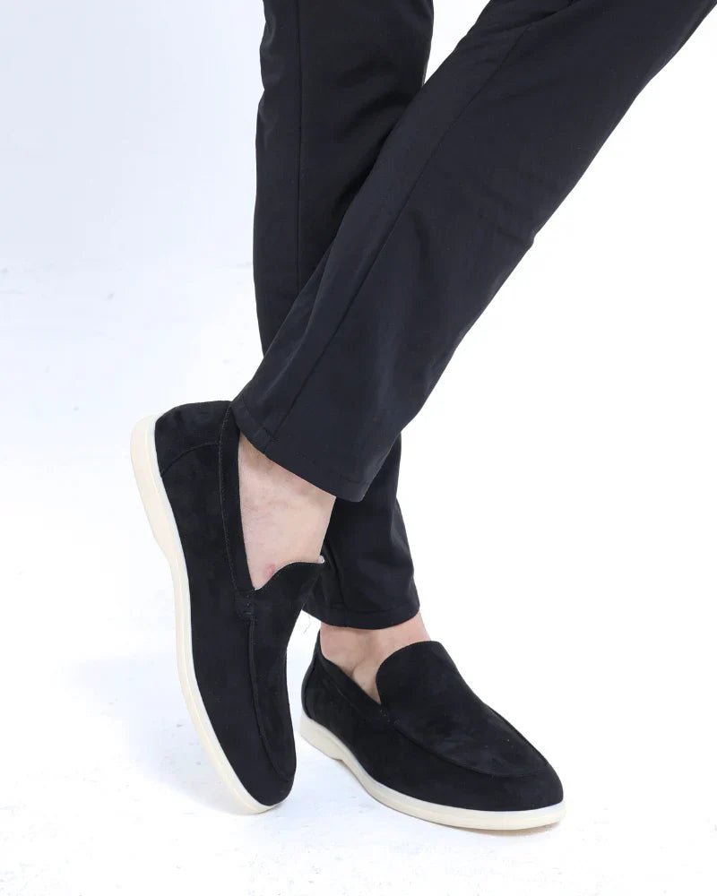 Men's Slip-On Loafers Casual Comfort Flat Sole - Black